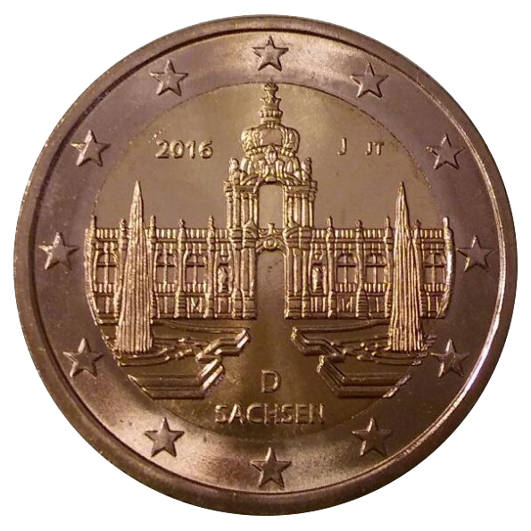 2 euros conmemorativa Estado de Sajonia, El Zwinger de Dresde